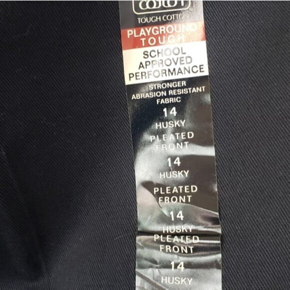 NWT Chaps | Boys Navy Uniform Khaki Pleated Pants Size 14 Husky - Picture 3 of 5